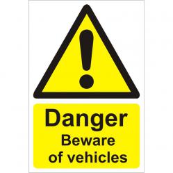 Cheap Stationery Supply of Warehouse Sign 400x600 1mm Plastic Danger beware of vehicles WPW02SRP400x600 *Up to 10 Day Leadtime* 136540 Office Statationery