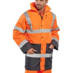 Cheap Stationery Supply of BSeen Hi-Vis Heavyweight Two Tone Traffic Jacket XL Orange/Navy TJSTTENGORNXL *Up to 3 Day Leadtime* 140248 Office Statationery