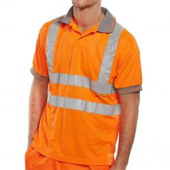 Cheap Stationery Supply of B-Seen Polo Shirt Hi-Vis Short Sleeved L Orange BPKSENORL *Up to 3 Day Leadtime* 140270 Office Statationery