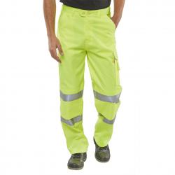 Cheap Stationery Supply of BSeen Trousers Polycotton Hi-Vis EN471 Saturn Yellow 36 PCTENSY36 *Up to 3 Day Leadtime* 140341 Office Statationery