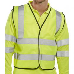 Cheap Stationery Supply of B-Seen High Visibility Short Waistcoat APP G Polyester XL Sat Yellow WCENGSHXL *Up to 3 Day Leadtime* 140354 Office Statationery