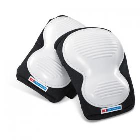 B-Brand Poly Ridged Knee Pads White/Black Ref BBKP03 *Up to 3 Day Leadtime*
