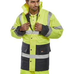Cheap Stationery Supply of BSeen Hi-Vis Heavyweight Two Tone Traffic Jacket M Yellow/Navy TJSTTENGSYNM *Upto 3 Day Leadtime* 147292 Office Statationery