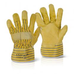 Cheap Stationery Supply of B-Flex Canadian Yellow Hide Rigger Glove CANYHSP Pack of 10 *Up to 3 Day Leadtime* 147337 Office Statationery