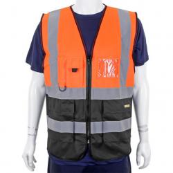 Cheap Stationery Supply of BSeen High-Vis Two Tone Executive Waistcoat Medium Orange/Black HVWCTTORBLM *Up to 3 Day Leadtime* 147420 Office Statationery