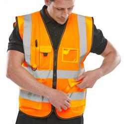 Cheap Stationery Supply of B-Seen Executive High Visibility Waistcoat 4XL Orange WCENGEXECOR4XL *Up to 3 Day Leadtime* 149917 Office Statationery