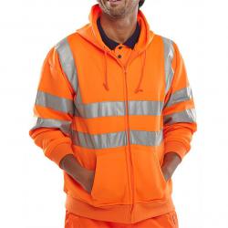 Cheap Stationery Supply of B-Seen Sweatshirt Hooded Hi-Vis Polyester Pockets L Orange BSHSSENORL *Up to 3 Day Leadtime* 151085 Office Statationery