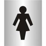 Brushed Aluminium Acrylic Sign (115x150mm) - Ladies Logo bac105