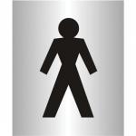 Brushed Aluminium Acrylic Sign (115x150mm) - Gentlemen Logo bac104