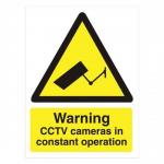Stewart Superior WO143PVC Self-Adhesive Rigid PVC Sign (150x200mm) - Warning CCTV Cameras In Constant Operation WO143PVC