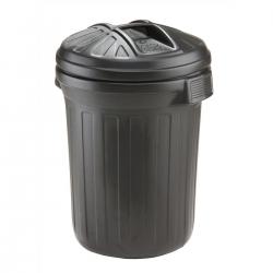 Cheap Stationery Supply of Refuse Bin Secure Push On Lid 80 Litre Black 152316 Office Statationery