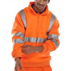 Cheap Stationery Supply of B-Seen Sweatshirt Quarter Zip Hi-Vis 280gsm L Orange BSZSSENORL *Up to 3 Day Leadtime* 155970 Office Statationery
