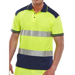 Cheap Stationery Supply of BSeen Polo Shirt Hi-Vis Polyester Two Tone L Yellow/Navy CPKSTTENSYL *Up to 3 Day Leadtime* 158207 Office Statationery