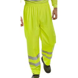 Cheap Stationery Supply of BSeen Over Trousers PU Hi-Vis Reflective 3XL Saturn Yellow PUT471SY3XL *Up to 3 Day Leadtime* 158281 Office Statationery
