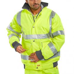Cheap Stationery Supply of B-Seen Hi-Vis Super Bomber Jacket 4XL Saturn Yellow BD75SY4XL *Up to 3 Day Leadtime* 159231 Office Statationery