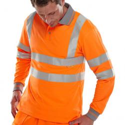 Cheap Stationery Supply of B-Seen Polo Long Sleeved Hi-Vis EN ISO20471 4XL Orange BPKSLSENOR4XL *Up to 3 Day Leadtime* 159337 Office Statationery