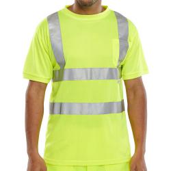 Cheap Stationery Supply of B-Seen T-Shirt Crew Neck Hi-Vis L Saturn Yellow BSCNTSENSYL *Up to 3 Day Leadtime* 160469 Office Statationery