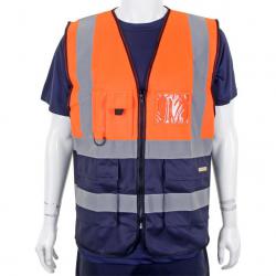Cheap Stationery Supply of BSeen High-Vis Two Tone Executive Waistcoat 2XL Orange/Navy HVWCTTORNXXL *Up to 3 Day Leadtime* 161617 Office Statationery