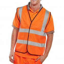 Cheap Stationery Supply of B-Seen High Visibility Waistcoat Full App 4XL Orange/Black Piping WCENGOR4XL *Up to 3 Day Leadtime* 161619 Office Statationery