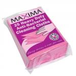Maxima Envirowipe Plus Cloth Anti-Bacterial (Red) Pack of 25 0707005