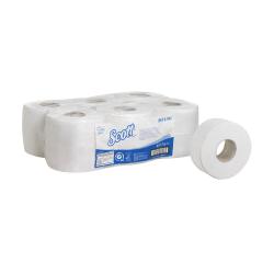 Cheap Stationery Supply of Scott Mini Jumbo Toilet Rolls 500 Sheets per roll 2-ply 400x90mm White 8614 Pack of 12 165575 Office Statationery