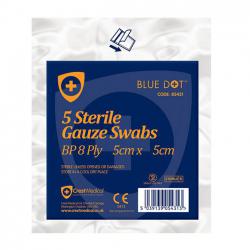 Cheap Stationery Supply of Click Medical Gauze Swabs Sterile 5x5cm White CM0451 Pack of 5 *Up to 3 Day Leadtime* 168513 Office Statationery