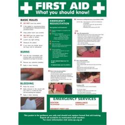 Cheap Stationery Supply of Stewart Superior HS101 Screw Laminated Poster - First Aid-What You Should Know! HS101 Office Statationery