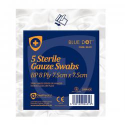 Cheap Stationery Supply of Click Medical Gauze Swabs Sterile 7.5x7.5cm White CM0453 Pack of 5 *Up to 3 Day Leadtime* 169621 Office Statationery