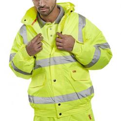 Cheap Stationery Supply of SuperTouch (XXL) High Visibility Standard Storm Bomber Jacket with Warm Padded Lining (Yellow) 36845 Office Statationery