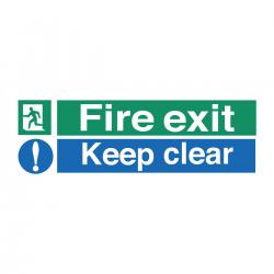 Cheap Stationery Supply of Stewart Superior Fire Exit Sign Keep Clear W450xH150mm Self-adhesive Vinyl SP126SAV 256809 Office Statationery