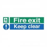 Stewart Superior SP126PVC Self-Adhesive PVC Sign (450x150mm) - Fire Exit Keep Clear SP126PVC