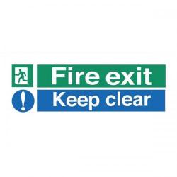 Cheap Stationery Supply of Stewart Superior SP126PVC Self-Adhesive PVC Sign (450x150mm) - Fire Exit Keep Clear SP126PVC Office Statationery