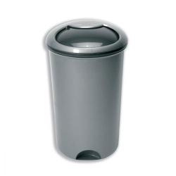 Cheap Stationery Supply of Bin (50 Litre) with Rotating Lid (Metallic Silver) 503579/503583 Office Statationery