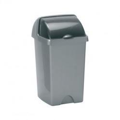 Cheap Stationery Supply of Addis Roll Top Bin Plastic 25 Litres Metallic Silver 265973 Office Statationery