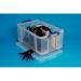 Really Useful Storage Box Plastic Lightweight Robust Stackable 64 Litre W440xD710xH310mm Clear Ref 64C