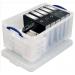 Really Useful Storage Box Plastic Lightweight Robust Stackable 64 Litre W440xD710xH310mm Clear Ref 64C