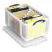 Really Useful Storage Box Plastic Lightweight Robust Stackable 64 Litre W440xD710xH310mm Clear Ref 64C