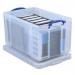 Really Useful Storage Box Plastic Lightweight Robust Stackable 64 Litre W440xD710xH310mm Clear Ref 64C