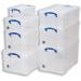 Really Useful Storage Box Plastic Lightweight Robust Stackable 64 Litre W440xD710xH310mm Clear Ref 64C