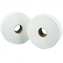 Cheap Stationery Supply of 2Work Jumbo Toilet Roll 2-Ply White 92mmx410m Core 76mm (Pack of 6) 2W70203 2W70203 Office Statationery