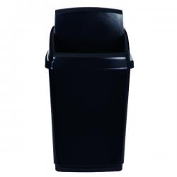 Cheap Stationery Supply of 2Work Swing Top Bin 50 Litre Capacity Black 2W810012 2W810012 Office Statationery