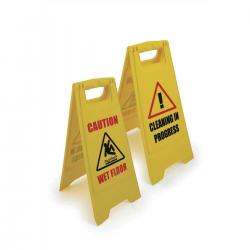 Cheap Stationery Supply of Single A Frame Sign 2 Sided 2 Messages Caution Wet Floor/Cleaning in Progress Yellow 306015 Office Statationery