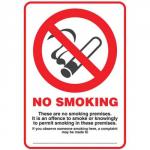 Stewart Superior SCP002PP (A4) PVC Sign No Smoking Compliant SCP002PP