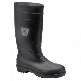 Portwest Steelite Safety Wellington Boots Steel Toecap Slip Resistant Nylon Lining Black (Size 8) FW95SIZE8