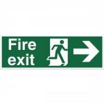 Stewart Superior NS002 Self Adhesive Vinyl Sign (600x200mm) - Fire Exit (Right Arrow) NS002