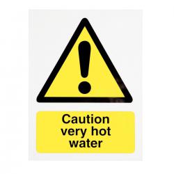 Cheap Stationery Supply of Stewart Superior Caution Very Hot Water Signs W75xH50mm Self-adhesive Vinyl KS001SAV Pack of 5 469298 Office Statationery