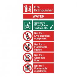 Cheap Stationery Supply of Stewart Superior Water Fire Extinguisher Safety Sign W100xH200mm Self-adhesive Vinyl FF091SAV 469604 Office Statationery