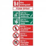 Stewart Superior FF094SAV  Self-Adhesive Vinyl Sign (100x200mm.) - Foam Spray Fire Extinguisher FF094SAV