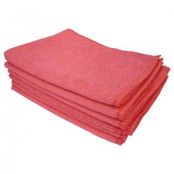 Cheap Stationery Supply of 5 Star Facilities Microfibre Cleaning Cloth Colour-coded Multi-surface Red Pack of 6 553200 Office Statationery