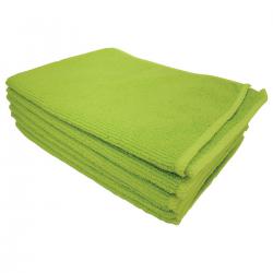 Cheap Stationery Supply of 5 Star Facilities Microfibre Cleaning Cloth Colour-coded Multi-surface Green Pack of 6 553225 Office Statationery